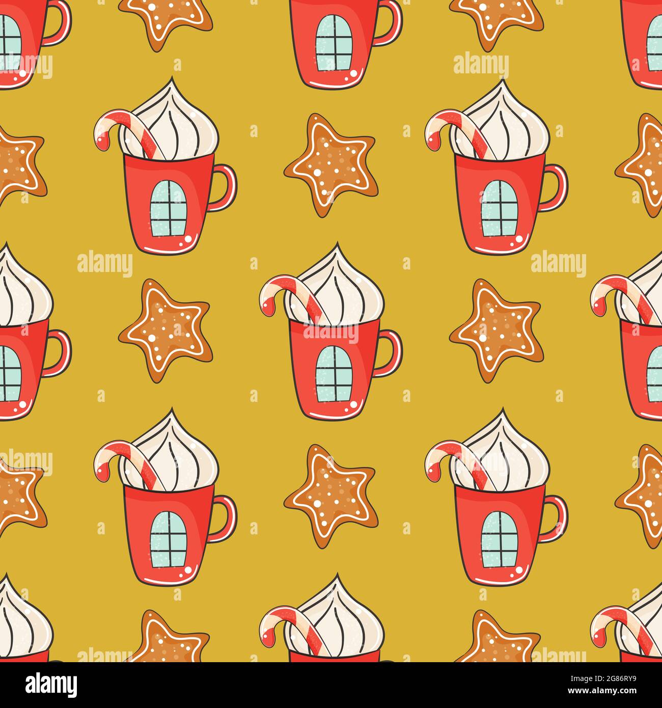 Cute merry christmas seamless pattern. Vector illustration Stock Vector ...
