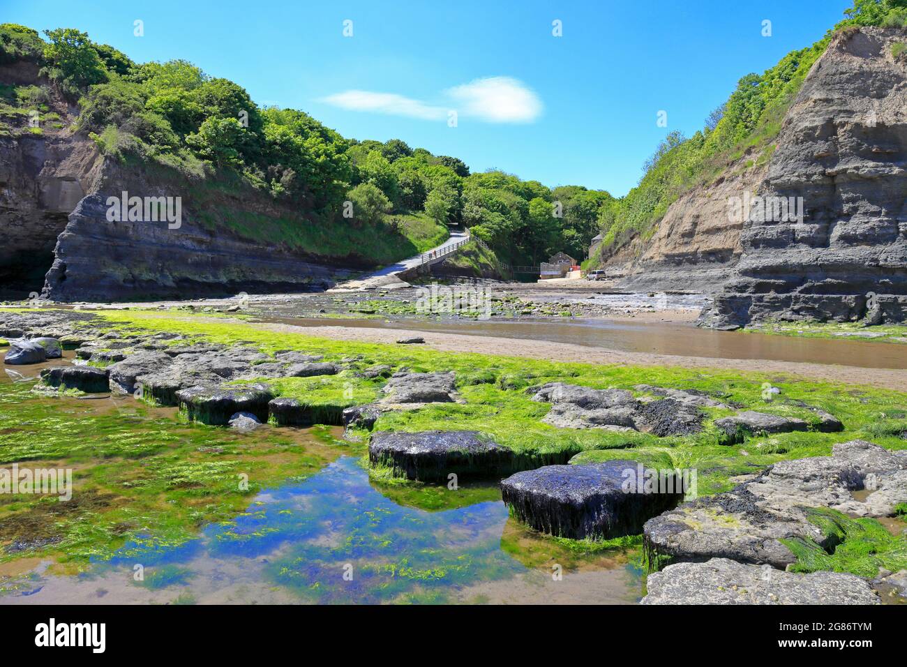 Boggle Hole on the Cleveland Way near Robin Hoods Bay, North Yorks National Park, North Yorkshire, England, UK. Stock Photo