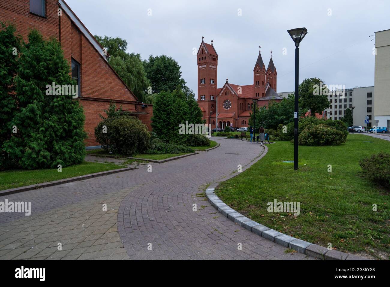 Minsk, capital of Belarus, Town centre on a cloudy day Stock Photo