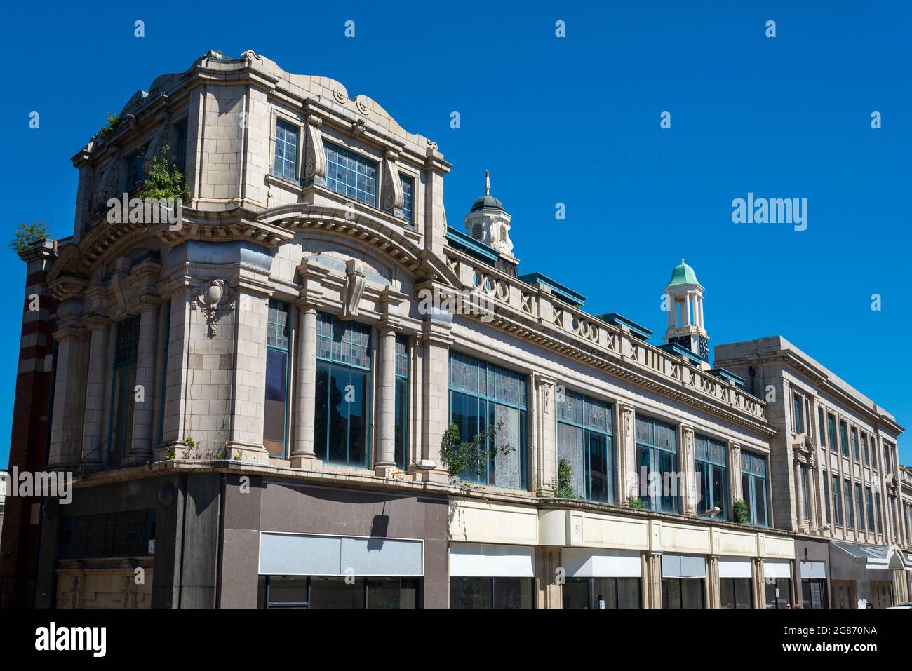 The old Co-op Emporium building in Chestergate, Stockport, Greater Manchester, England. Stock Photo