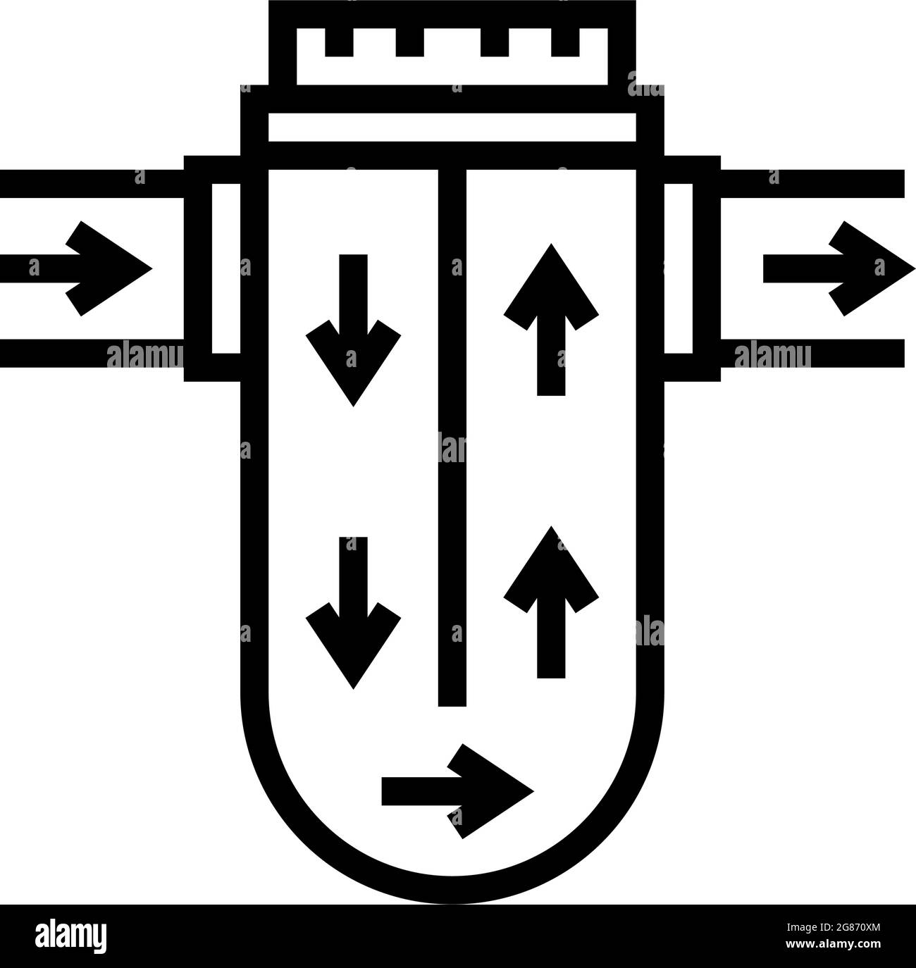 process of water filtration line icon vector illustration Stock Vector
