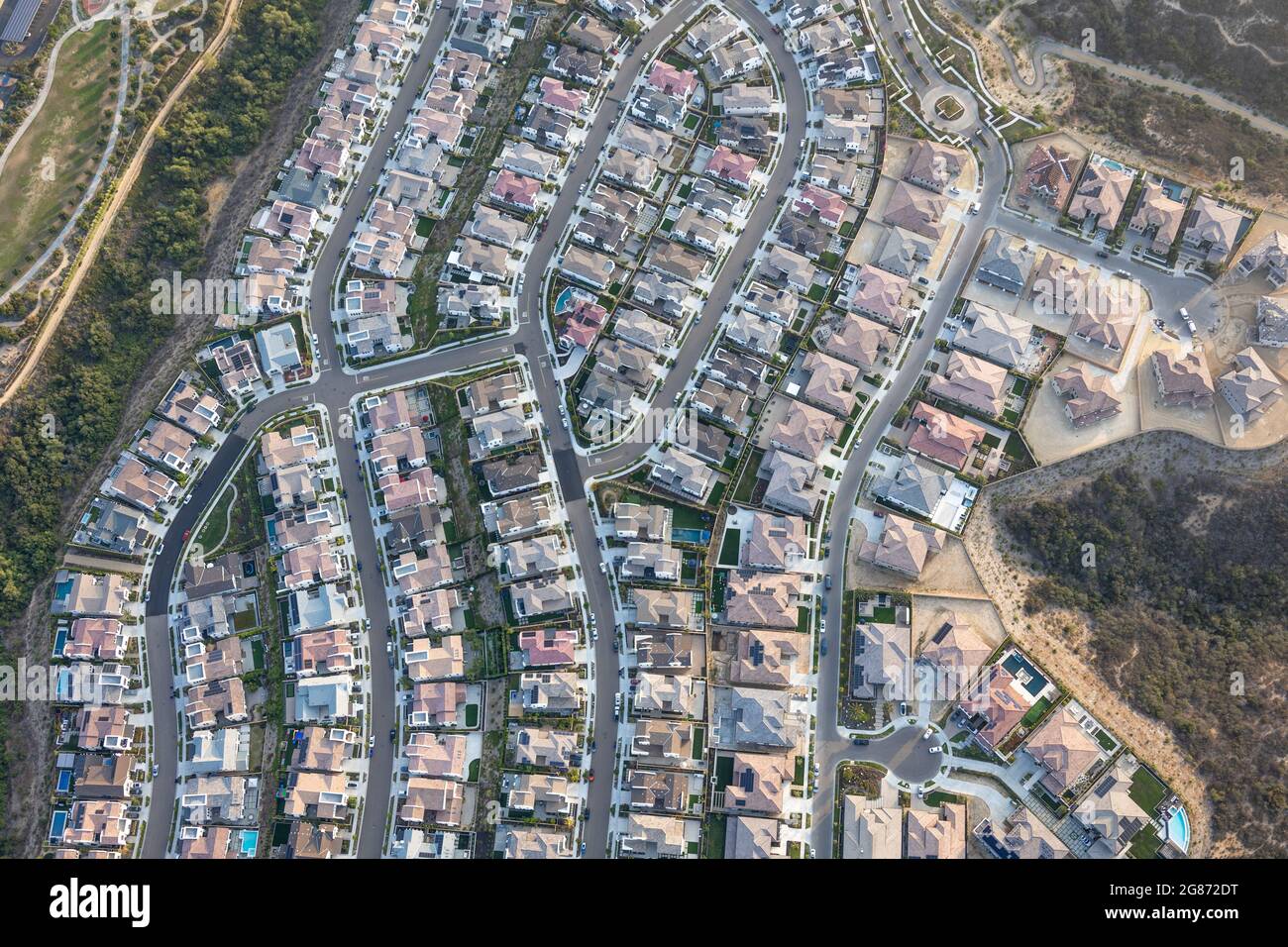 Aerial view of Carmel Valley with suburban neighborhood San Diego