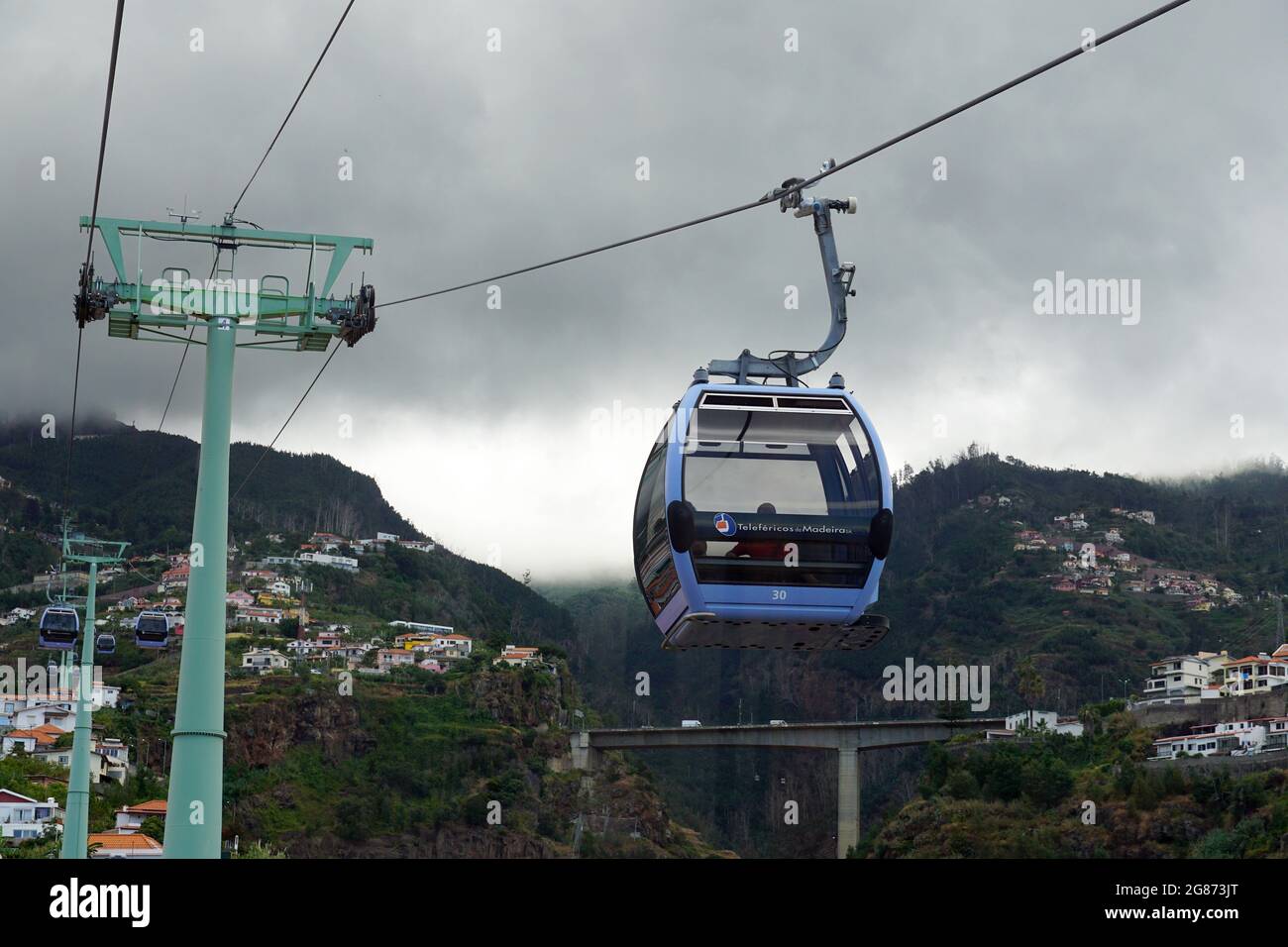 Famous cable car ride between Funchal and Monte, Funchal, Madeira, Portugal, Europe Stock Photo