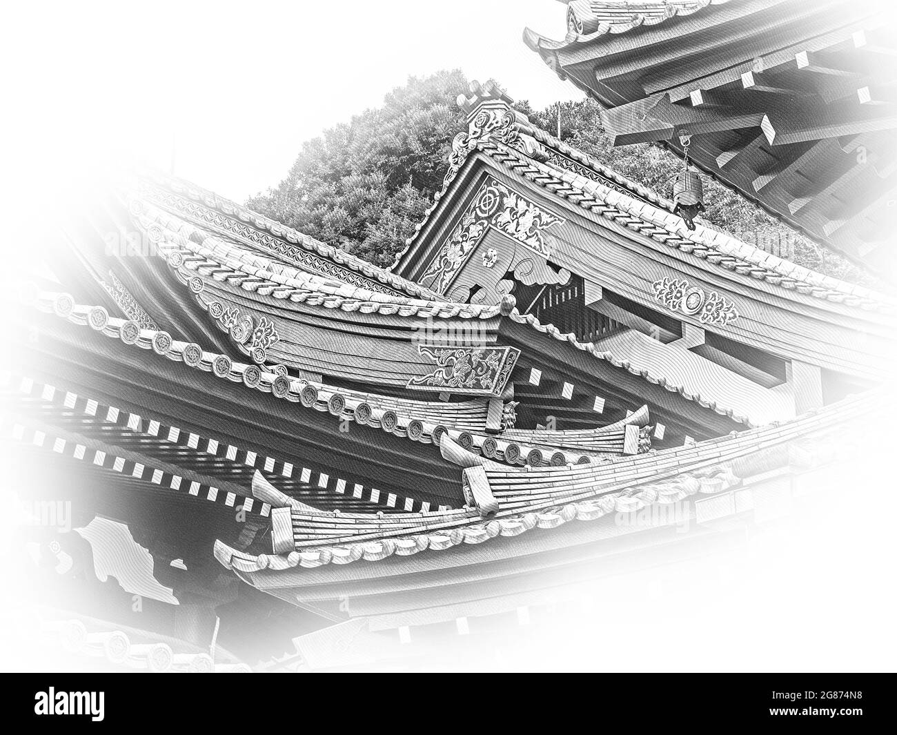 Beautiful roofs of HaseDera Temple in Kamakura Stock Photo Alamy