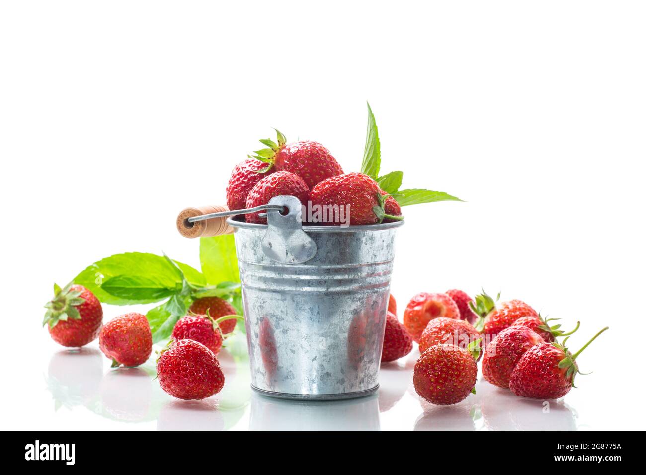 red ripe natural strawberries isolated on white background Stock Photo ...