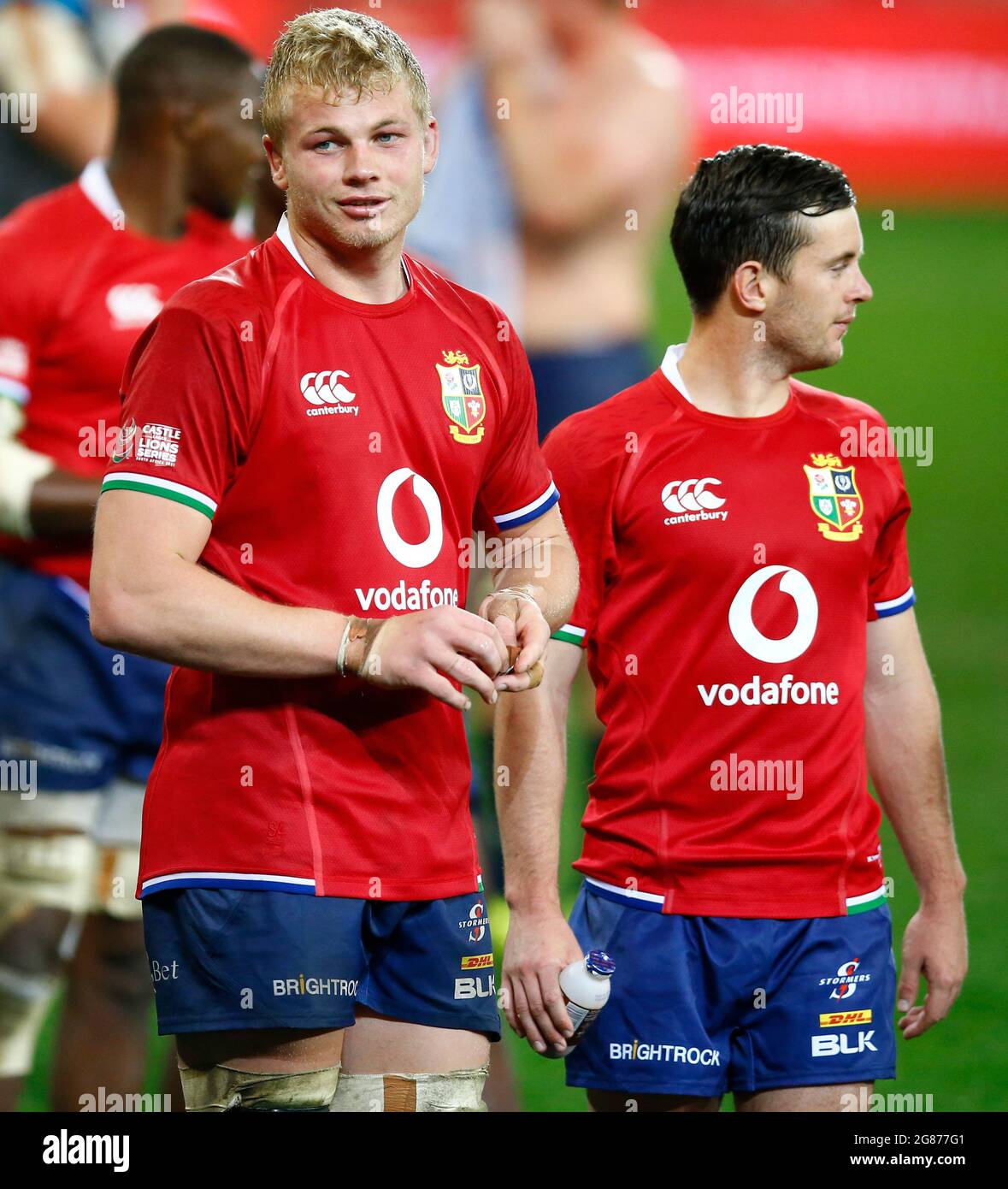 DHL Stormers' Johan du Toit with a Lions shirt on after the final