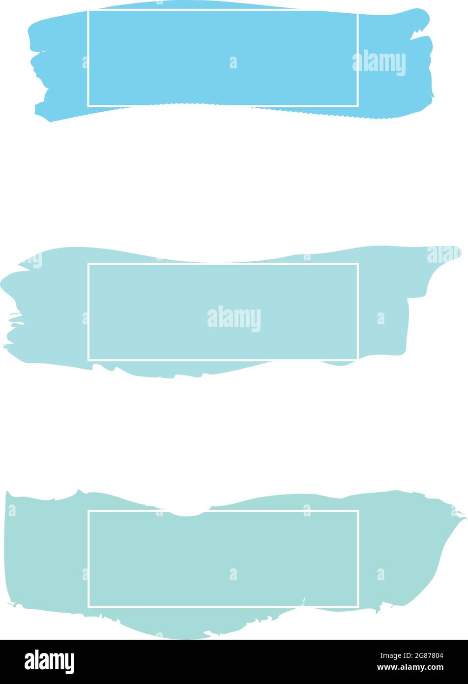 Three colored paint strokes with frame and place for text - Vector illustration Stock Vector