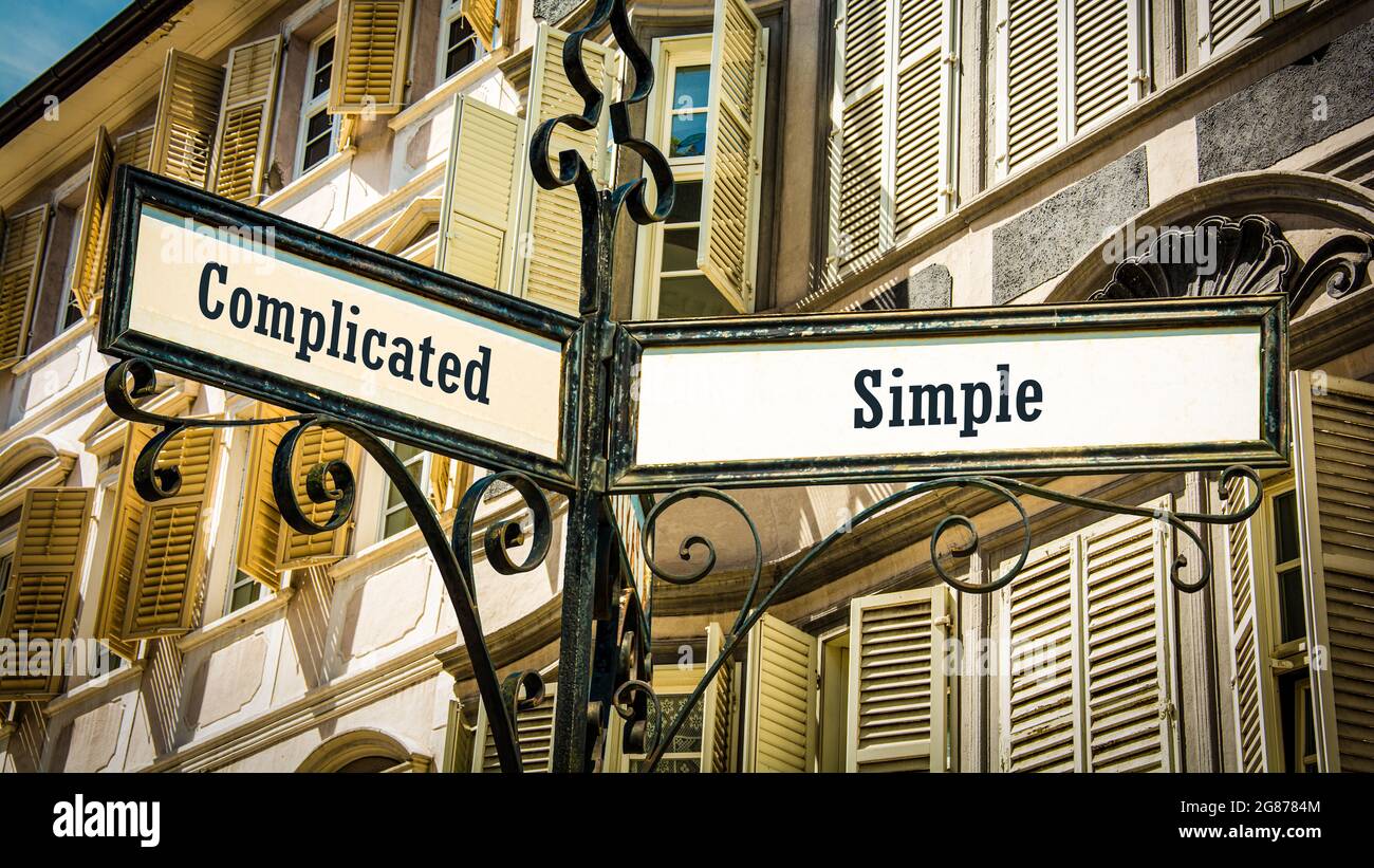 Simple Street Sign Simple vs complex hi-res stock photography and images - Alamy