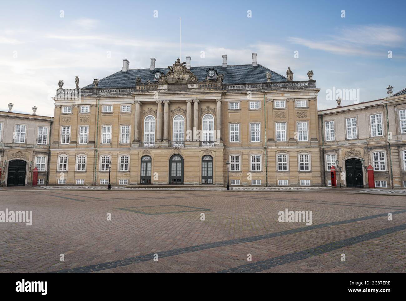 Amalienborg Palace - Christian IX's Palace, Queen Margrethe II official residence - Copenhagen, Denmark Stock Photo