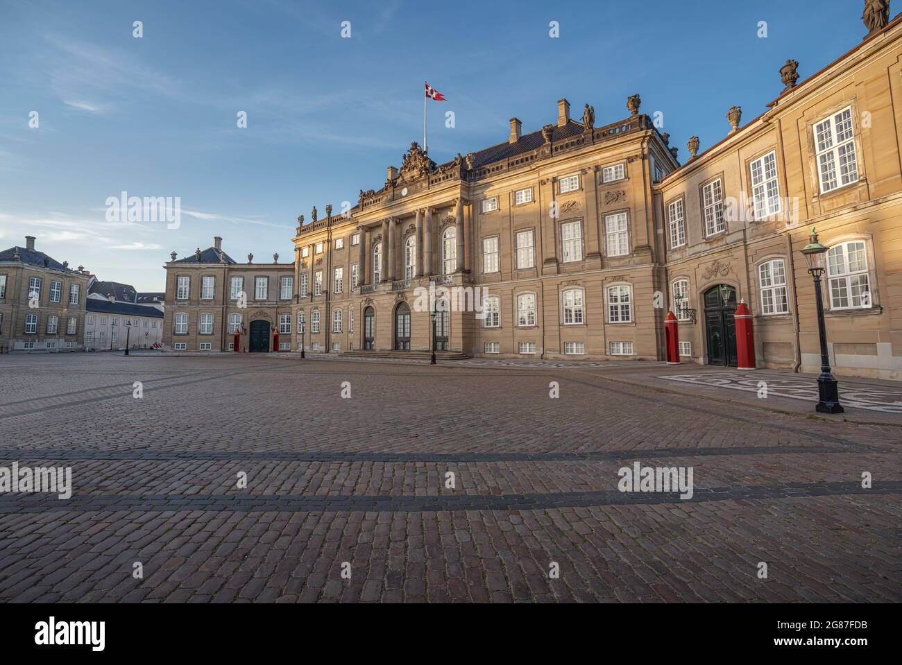 Amalienborg Palace - Frederick VIII's Palace, Crown Prince frederik official residence - Copenhagen, Denmark Stock Photo
