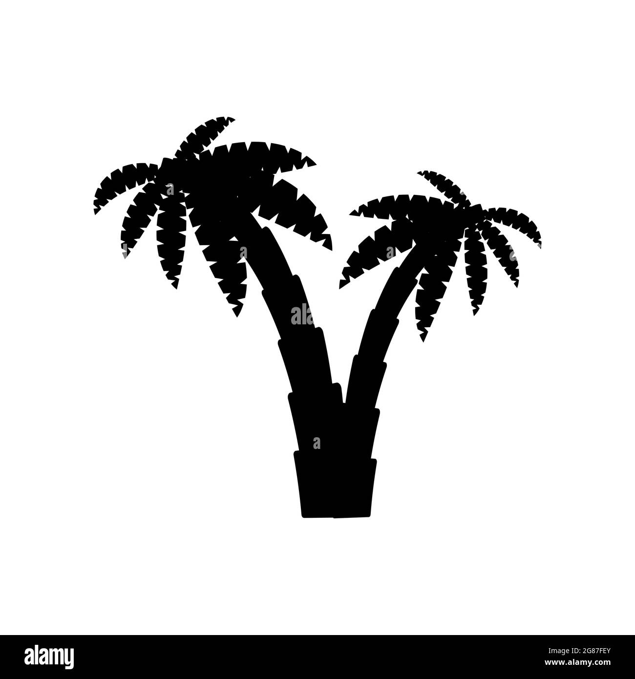 palm tropical tree icon black silhouette illustration isolated on white ...