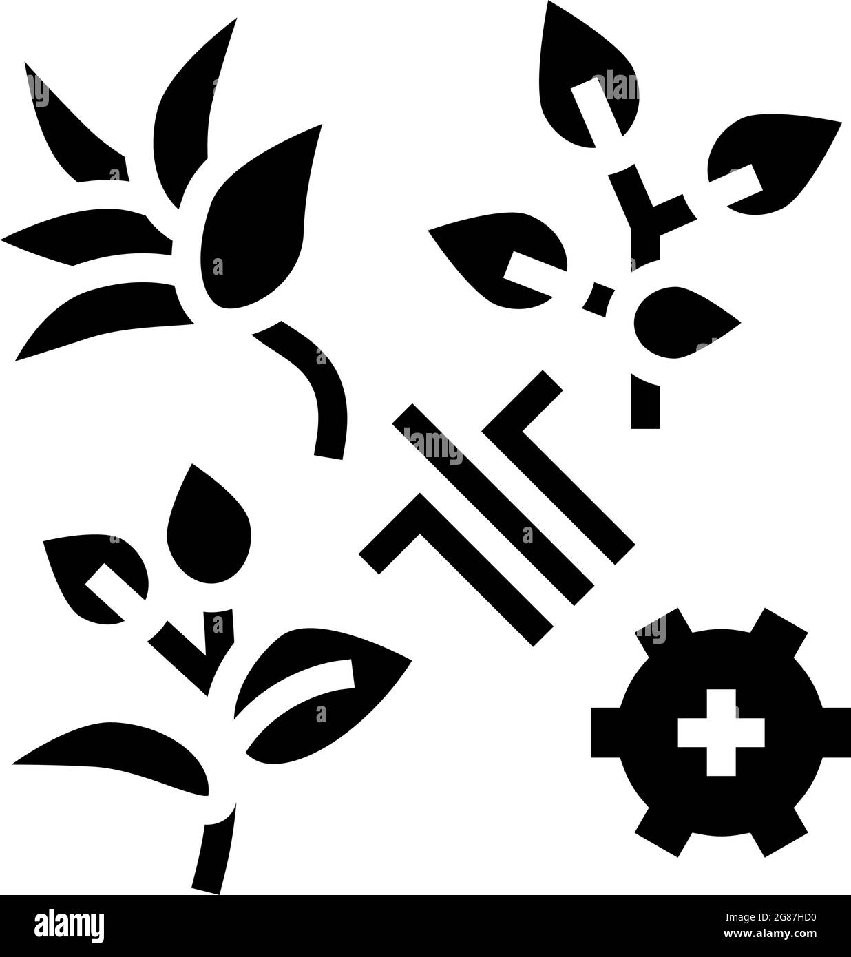 breeding varieties of tea glyph icon vector illustration Stock Vector