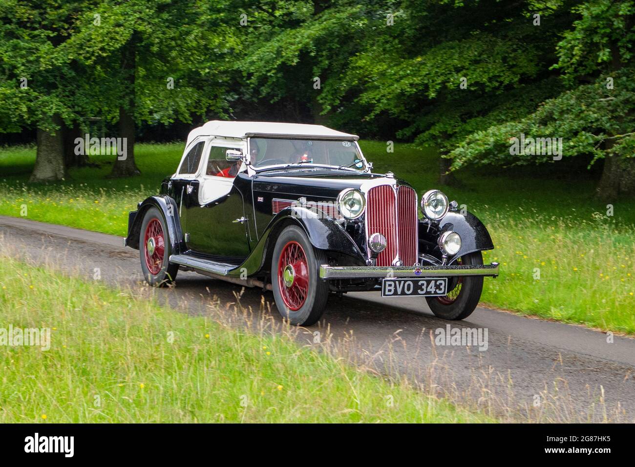 A 1936 30s Black Rover Car at ‘The Cars the Star Show” in Holker Hall ...