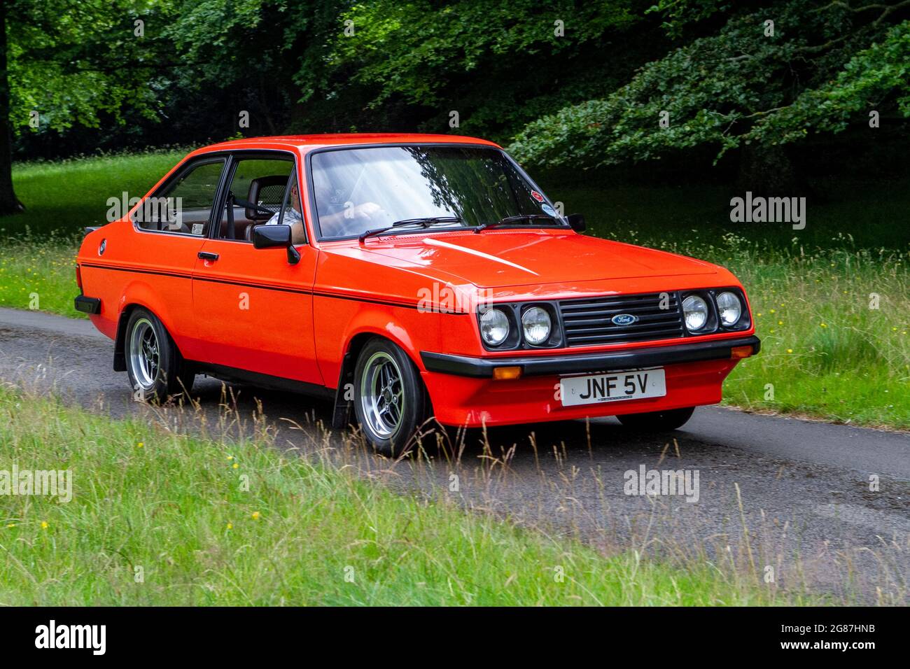 A Red Ford Escort Rs Custom Petrol at 'The Cars the Star Show” in Holker  Hall & Gardens, Grange-over-Sands, UK Stock Photo - Alamy