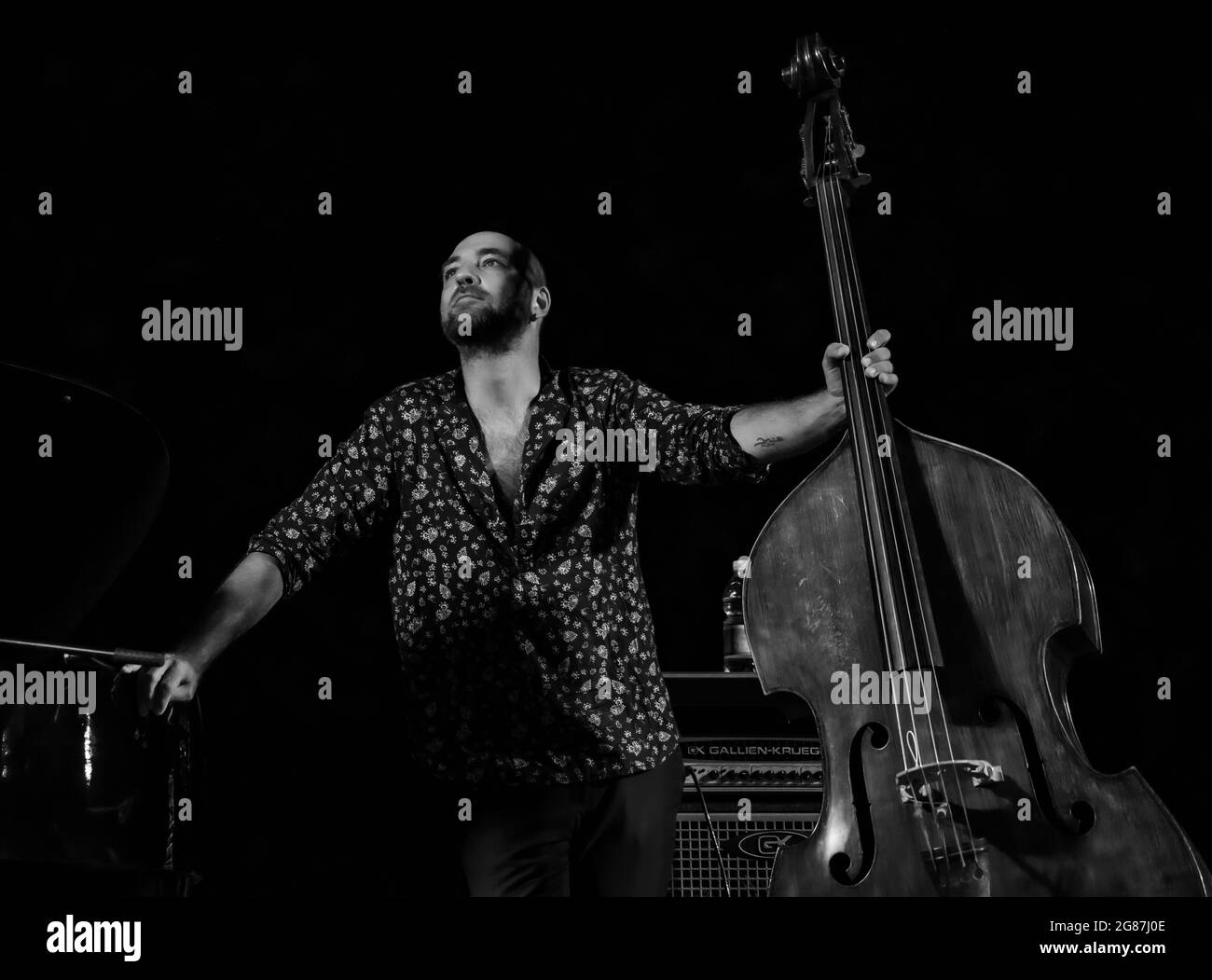 Benevento, Italy. 16th July, 2021. “Tempo di Chet” - Paolo Fresu TrioOld Roman Theather of Benevento - Italy - Marco Badoscia (Photo by Giovanni Esposito/Pacific Press) Credit: Pacific Press Media Production Corp./Alamy Live News Stock Photo