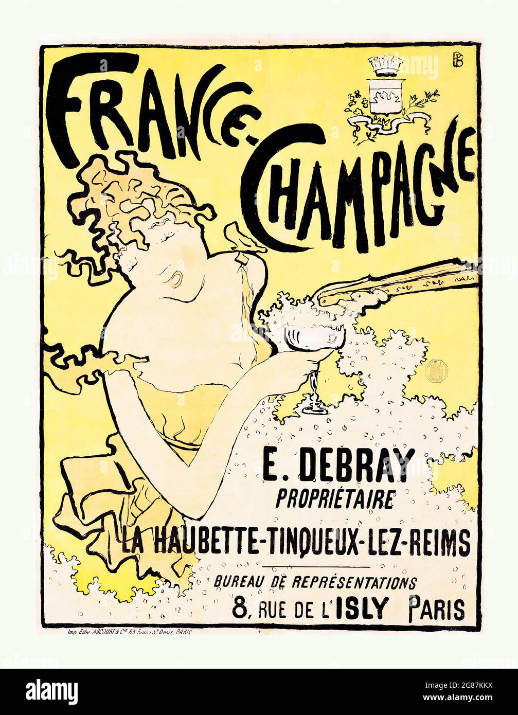 Vintage champagne advertisement hi-res stock photography and