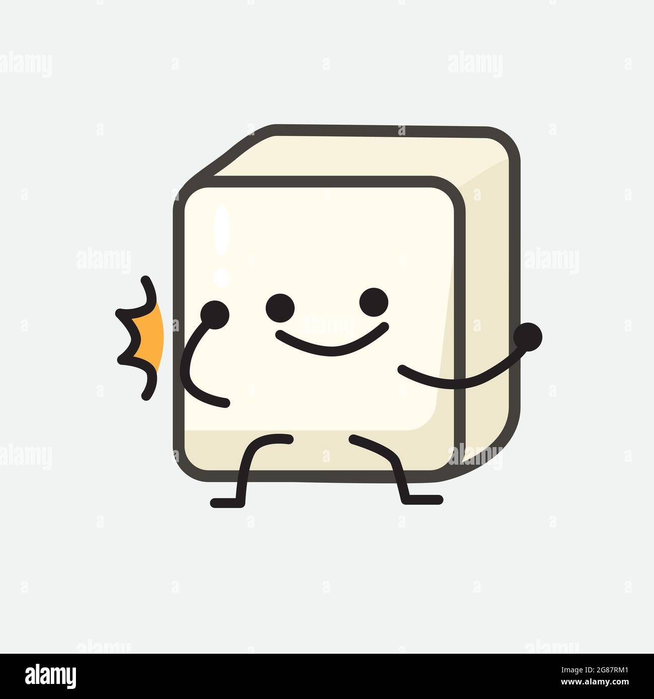Vector Illustration of Tofu Character with cute face and simple body
