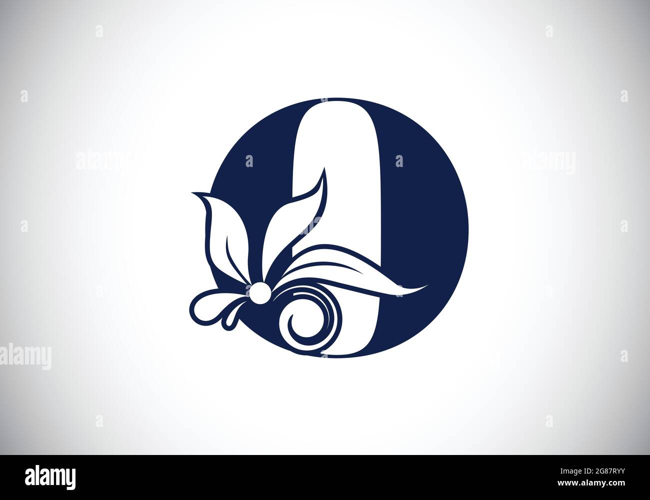 Floral monogram letter O. Initial alphabet with botanical elements ...