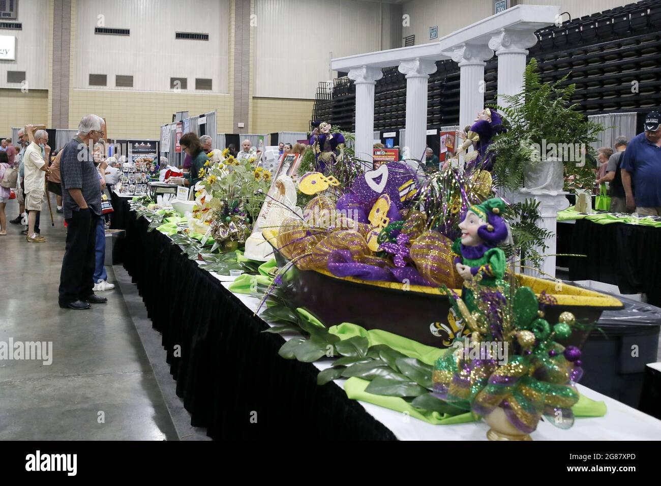 Houma, USA. 17th July, 2021. People visit the annual Bayou Home Show and Cannata's Festival of Food in Houma, Louisiana, the United States, on July 17, 2021. The home show and festival of food is held on Saturday and Sunday in Houma, showcasing the latest products and services in kitchens, bathrooms, siding and solar products. Credit: Lan Wei/Xinhua/Alamy Live News Stock Photo