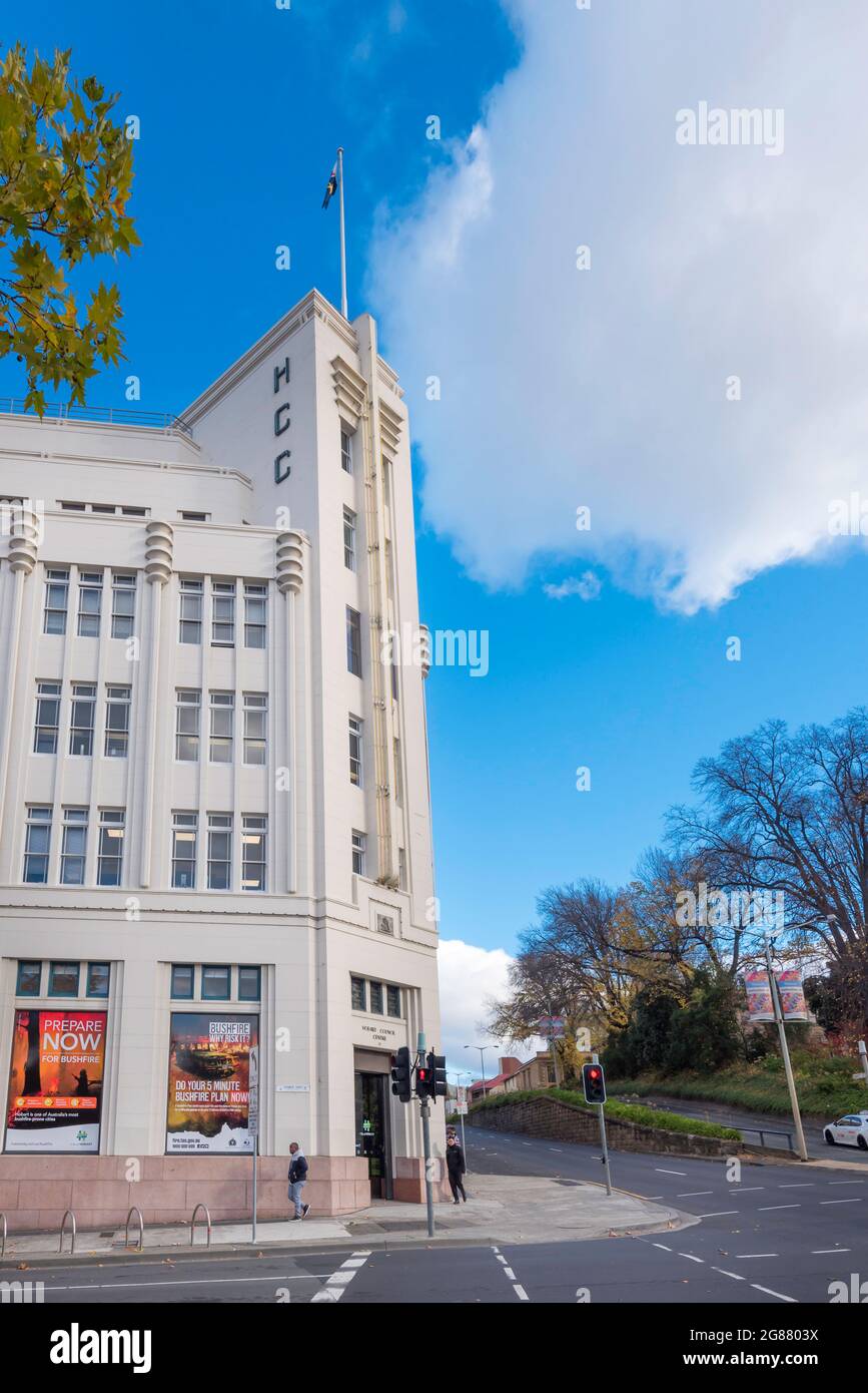The Art Deco original Hydro Electric Commission building in Hobart, designed by architects A & K Henderson & Partners was completed in 1940 Stock Photo