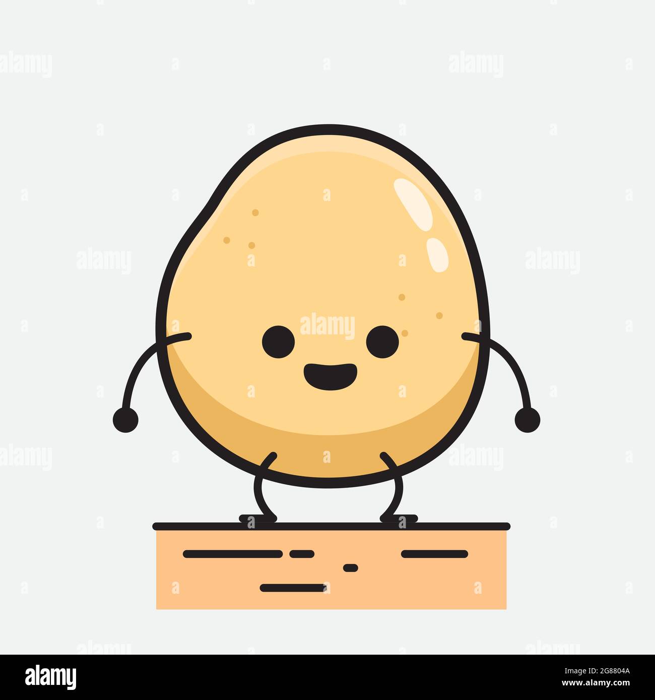 Vector Funny Cartoon Cute Tiny Potato Character Isolated on White  Background. My Name is Potato Vector Concept Stock Vector - Illustration of  kitchen, isolated: 111962312