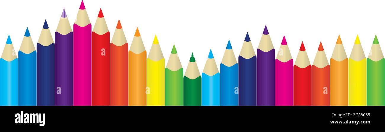 Colored Pencil Border Pencils lined up Stock Vector Image & Art - Alamy