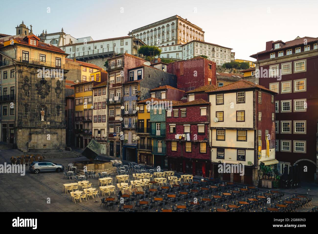 Douro riverside quarter, known as the Ribeira, in Porto, portugal Stock Photo