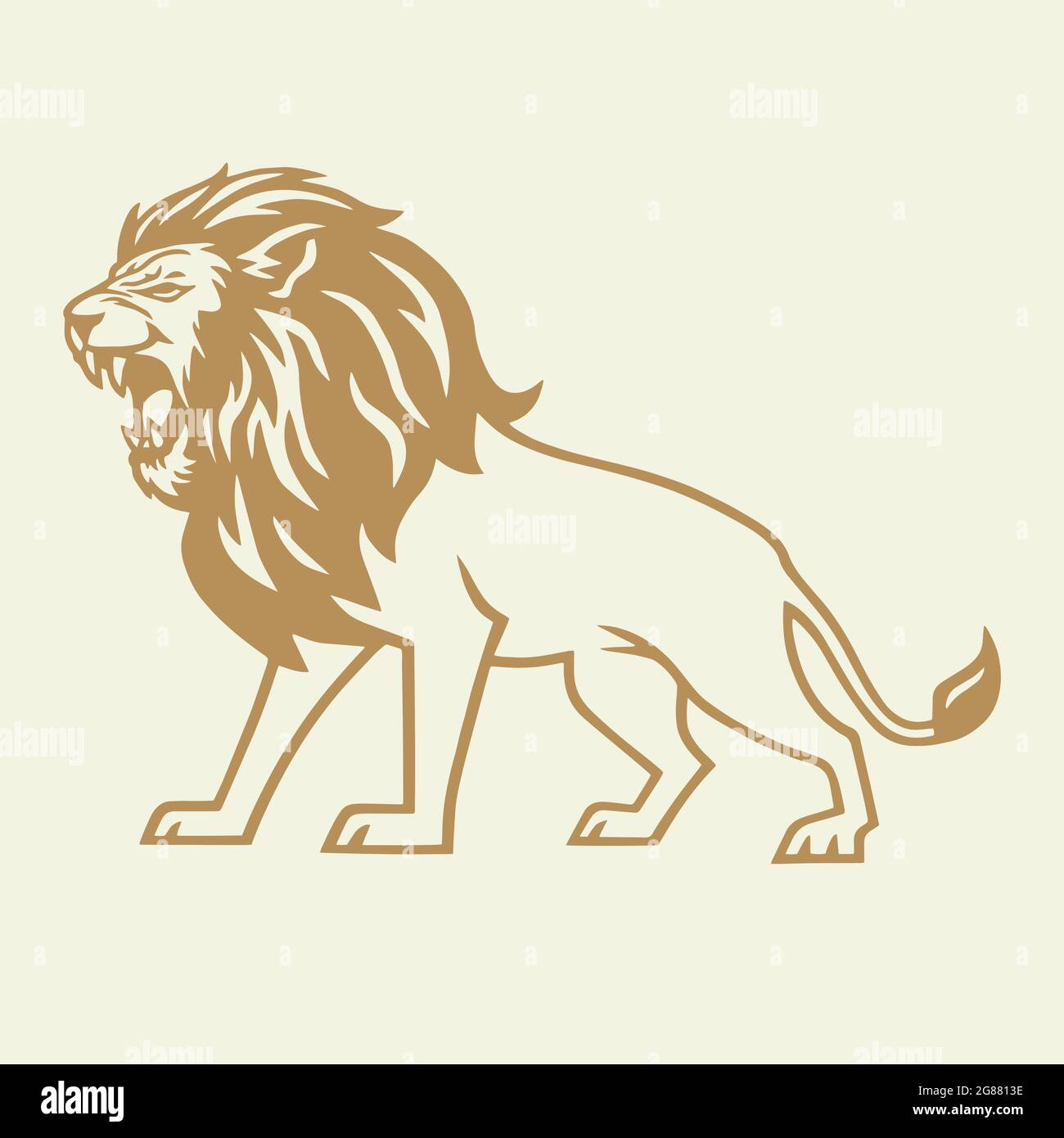 Gold Lion Vector Logo Stock Vector Image Art Alamy