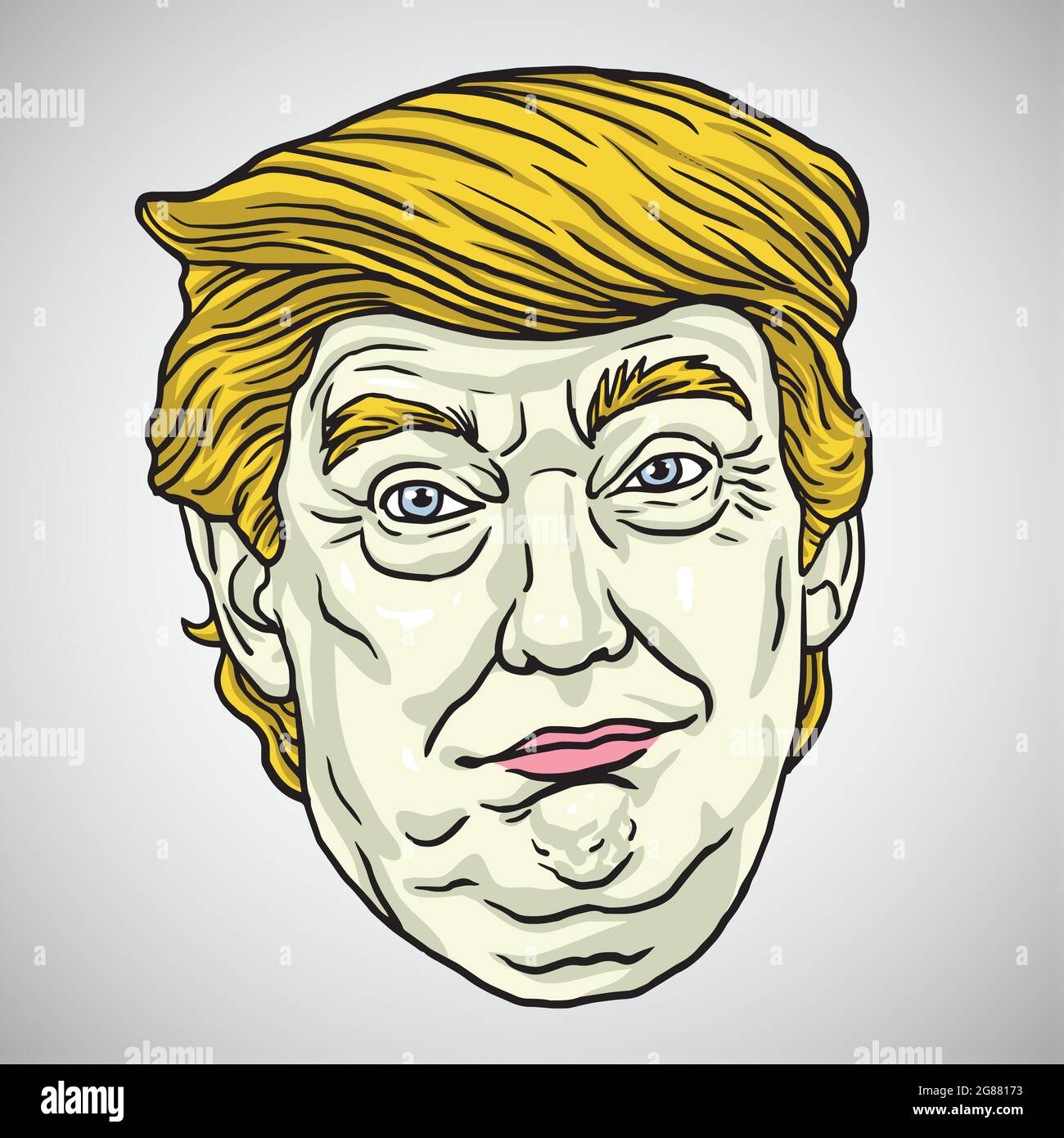 Donald Trump Face. Vector Cartoon Illustration Stock Vector