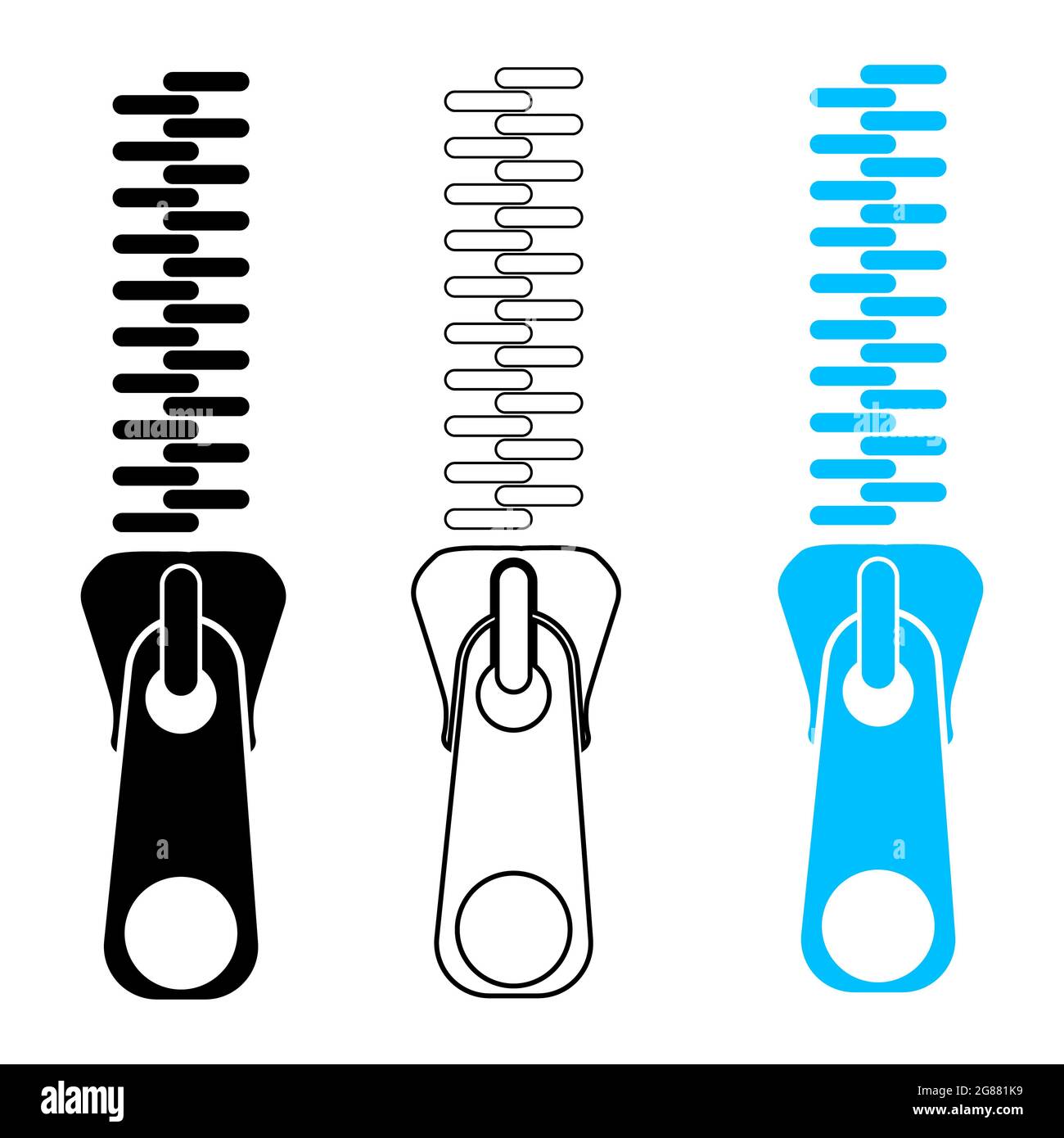 tailor zipper icon on white background. zipper sign. zipper tool line