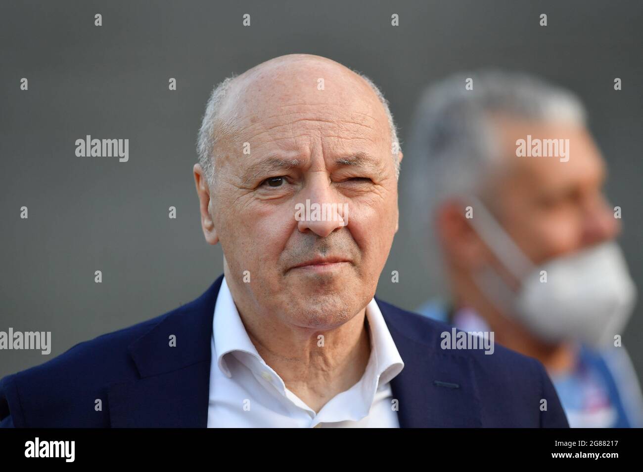 Giuseppe Marotta AD FC Internazionale before the Friendly match between FC Lugano and FC Internazionale at Cornaredo Stadium in Lugano, Switzerland Stock Photo