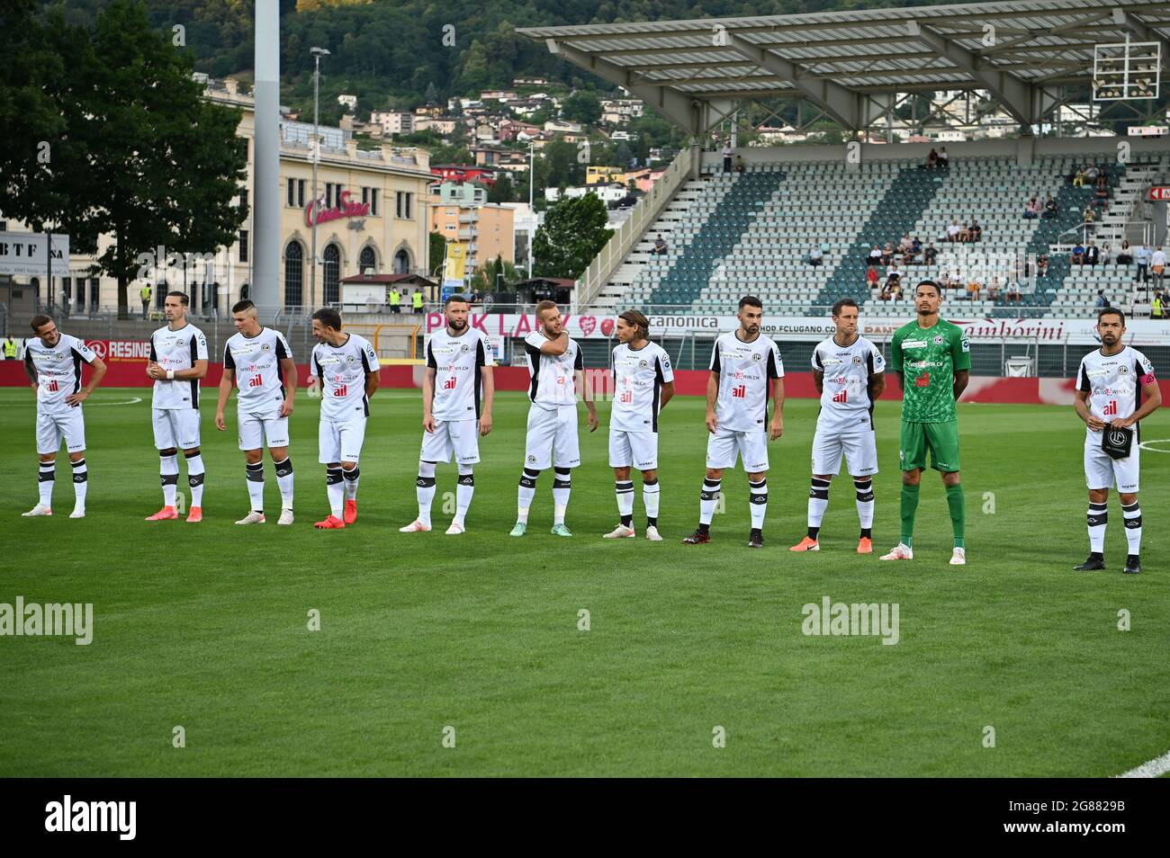 Lugano, Switzerland. 17th July, 2021. Lugano before the Friendly match  between FC Lugano and FC Internazionale