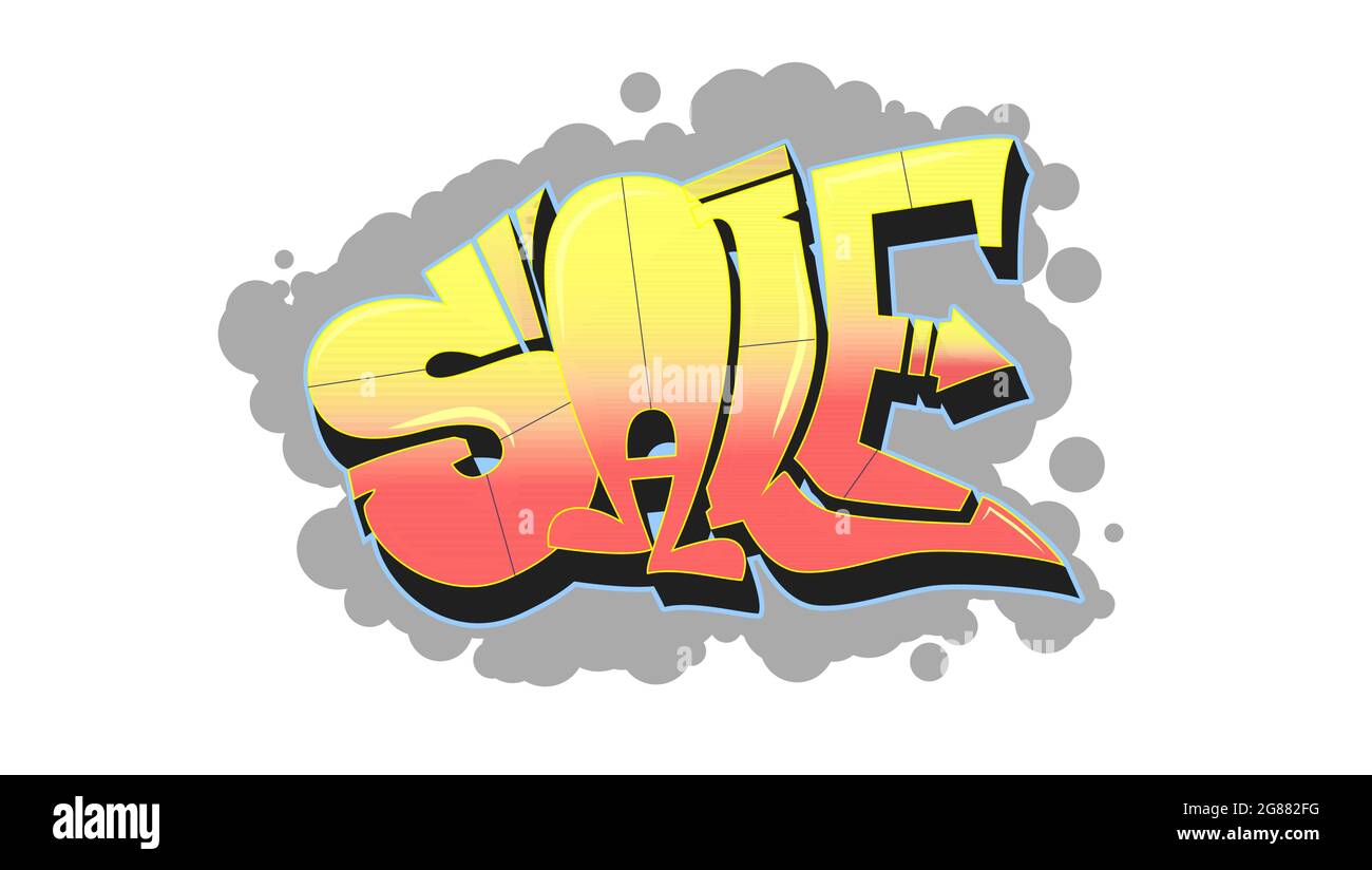 One Sale Lettering Sale. Lettering in the style of street graffiti Stock Vector Image ...