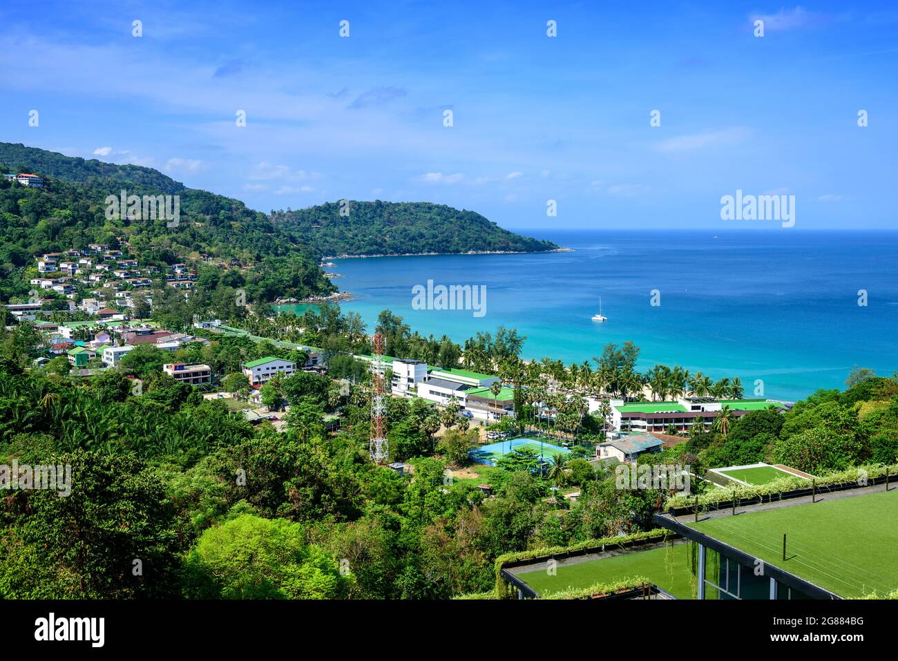 view of Kata Noi beach and Andaman sea in Phuket, Thailand. Stock Photo