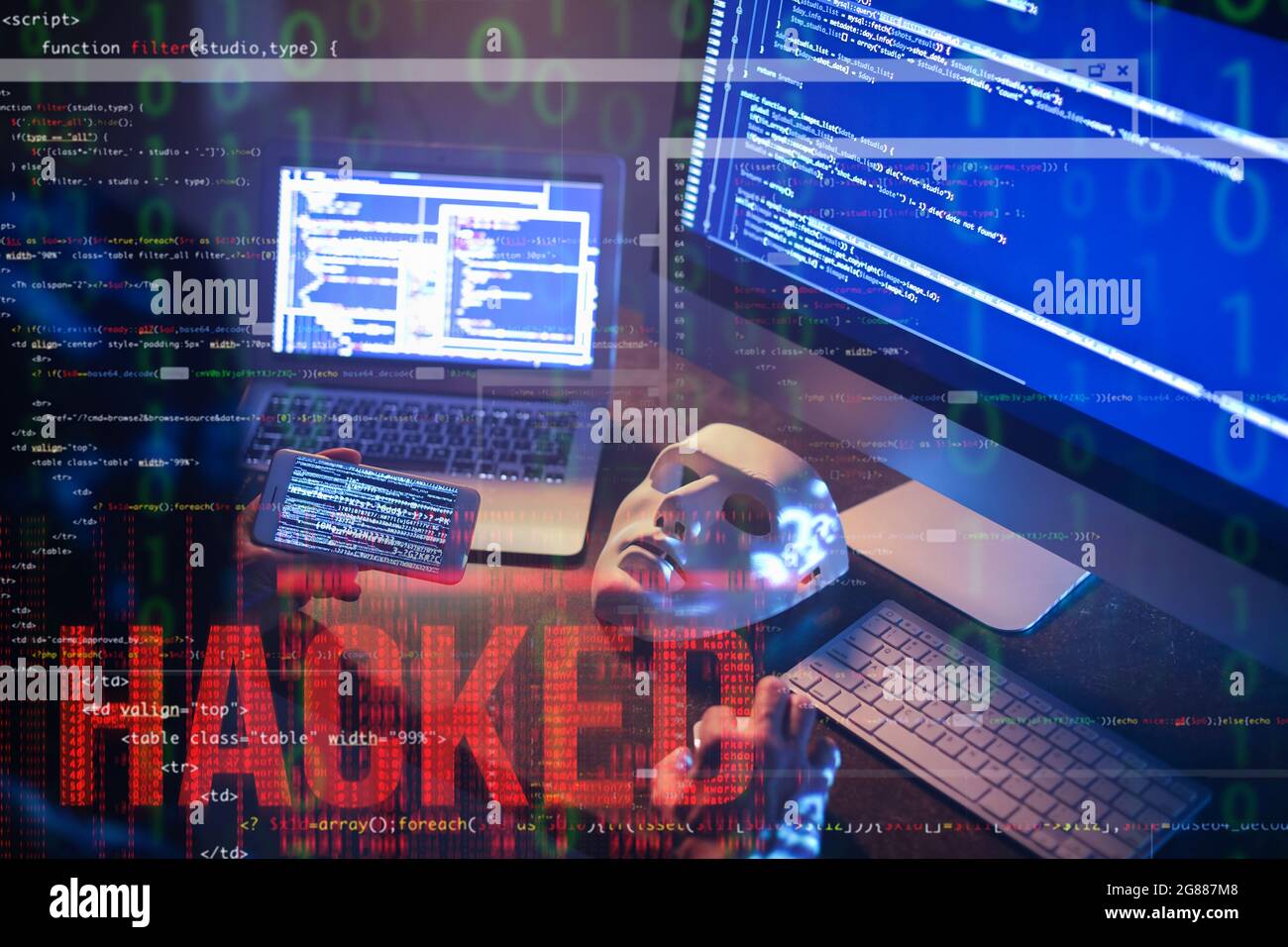 Male hacker using computers hi-res stock photography and images - Alamy