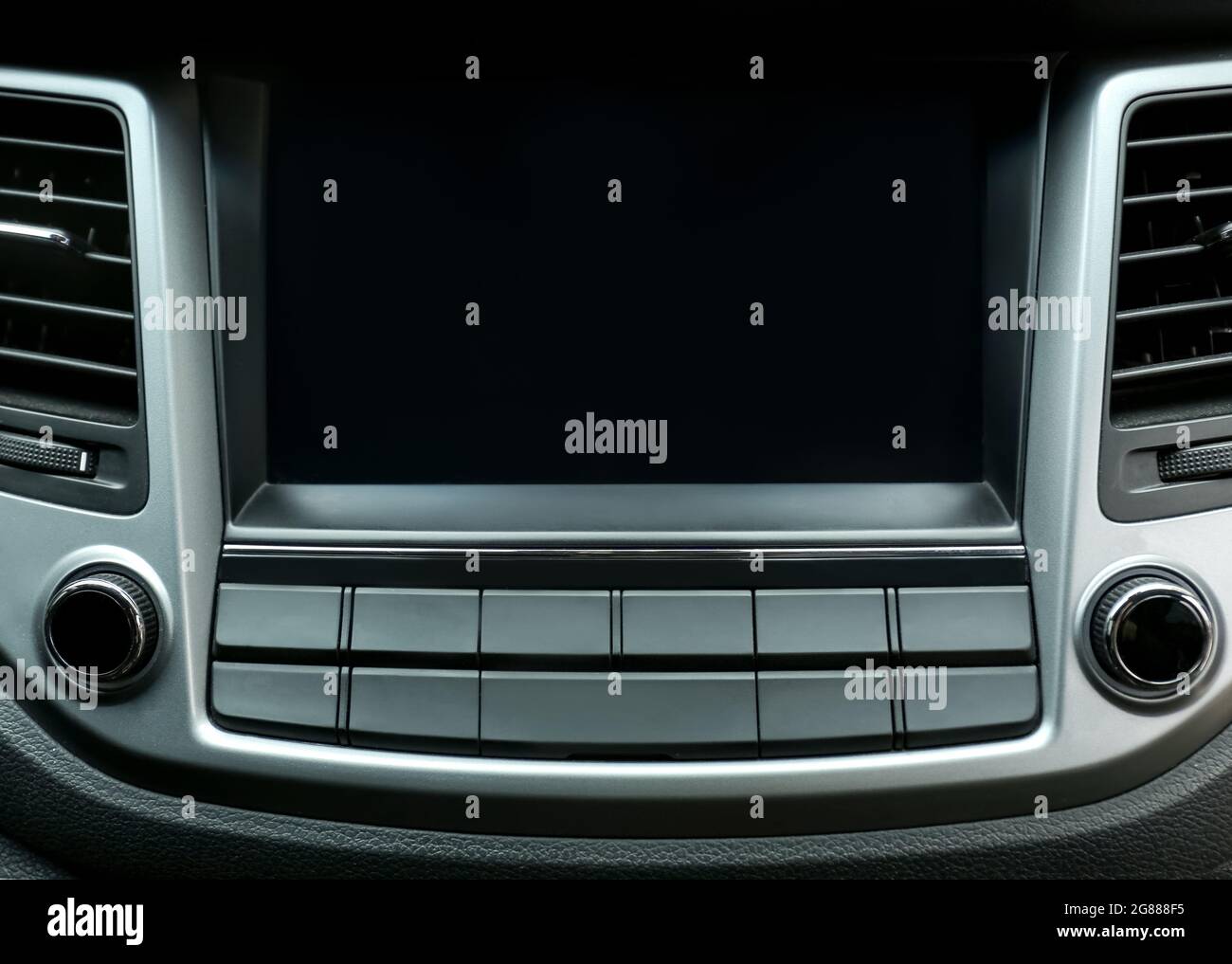 Modern radio on dashboard of car, closeup Stock Photo Alamy