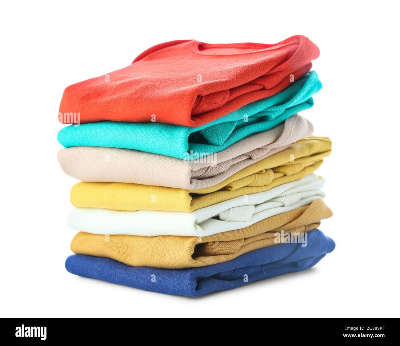 Stack of baby clothes on white background Stock Photo - Alamy