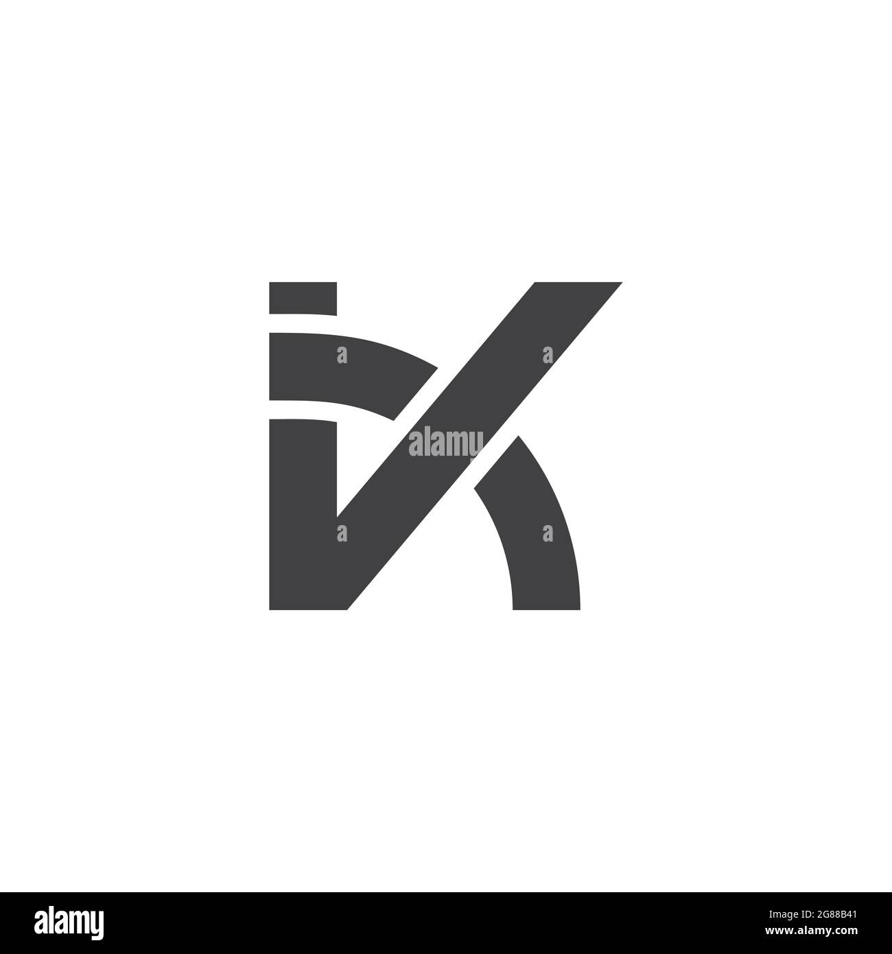 letter vk linked arrow simple geometric line logo vector Stock Vector