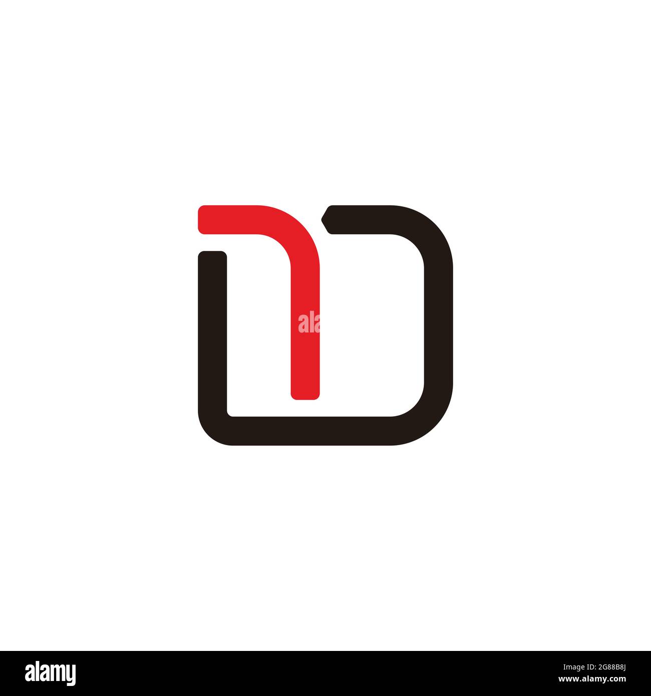 abstract letter dr simple square linear geometric logo vector Stock Vector