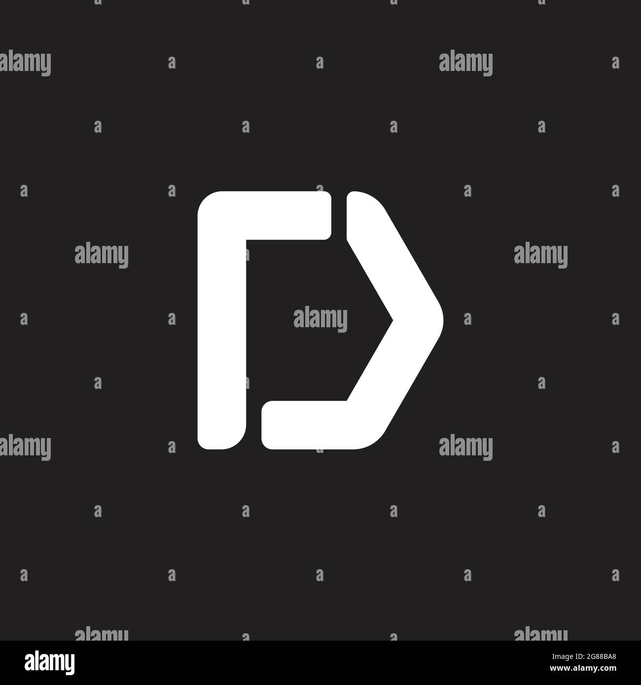 letter rd linked simple geometric arrow logo vector Stock Vector