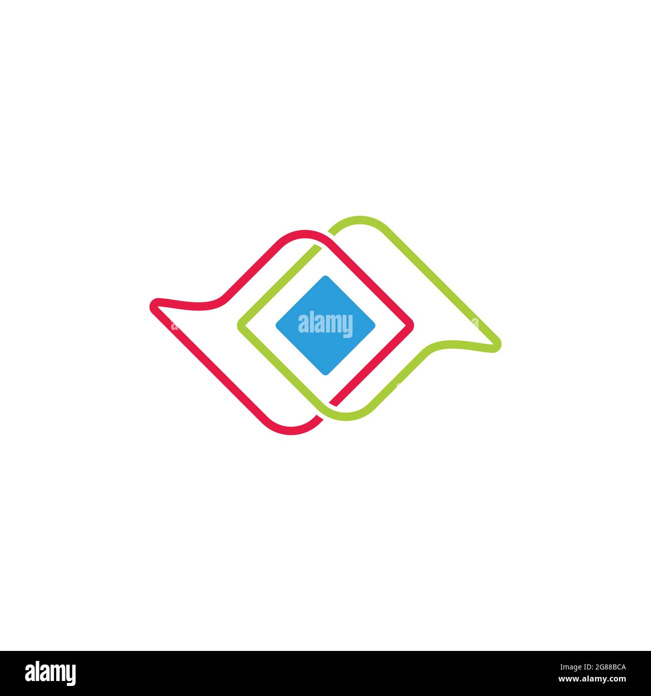 linked bubble talk colorful design logo vector Stock Vector