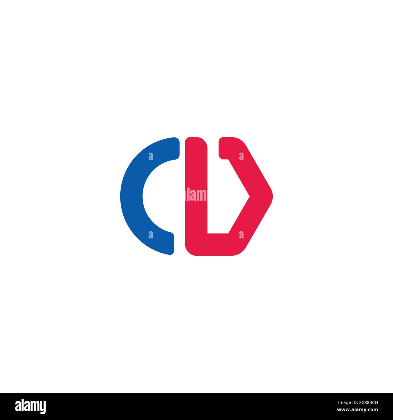 letter cv simple geometric colorful line logo vector Stock Vector