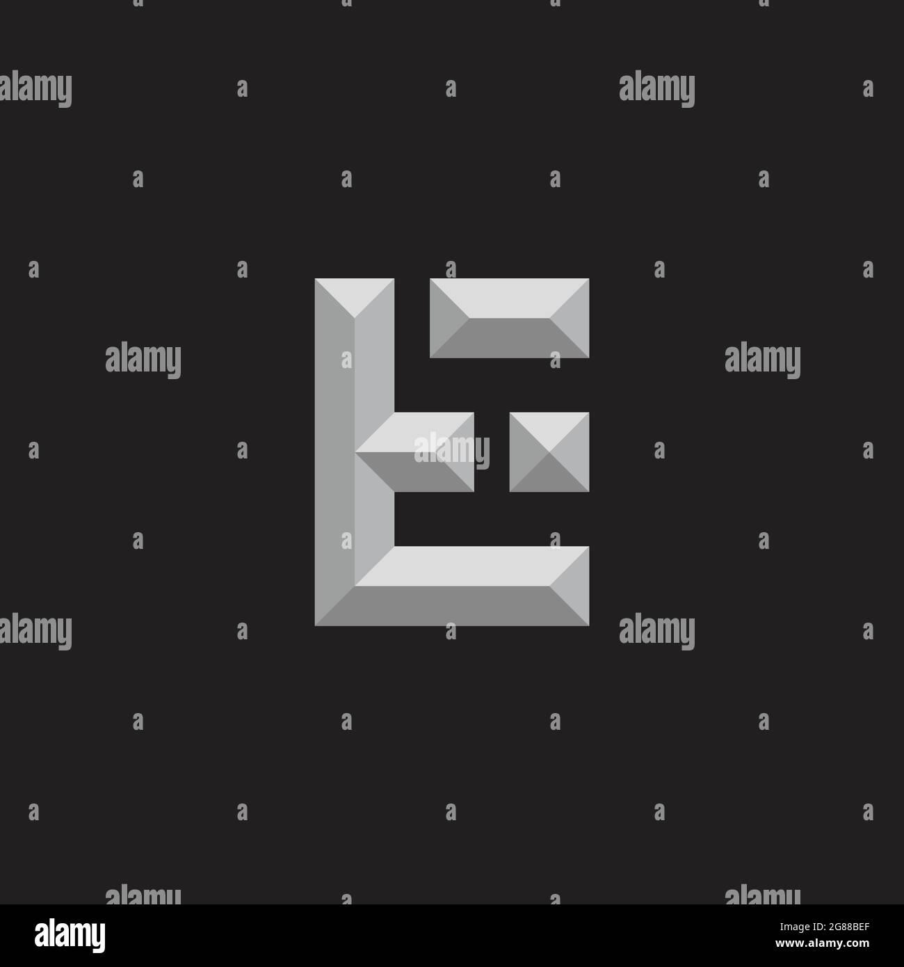 letter et 3d gradient shadow logo vector Stock Vector