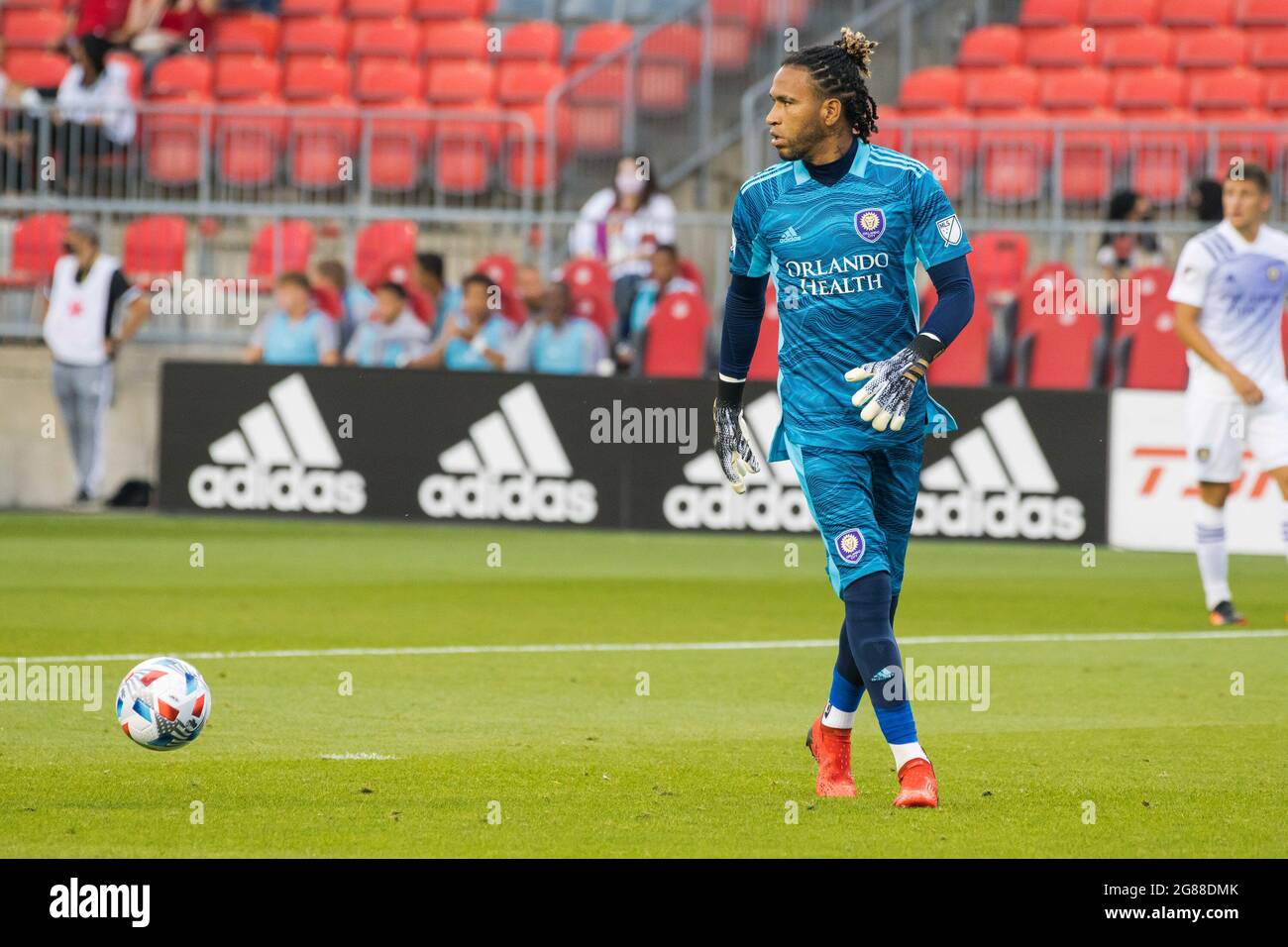 Toronto, Canada. 17th July, 2021. Pedro Gallese (1) in action during the MLS game between between Toronto FC and Orlando City SC at BMO Field. (Final score; Toronto FC 1-1 Orlando City SC). (Photo by Angel Marchini/SOPA Images/Sipa USA) Credit: Sipa USA/Alamy Live News Stock Photo