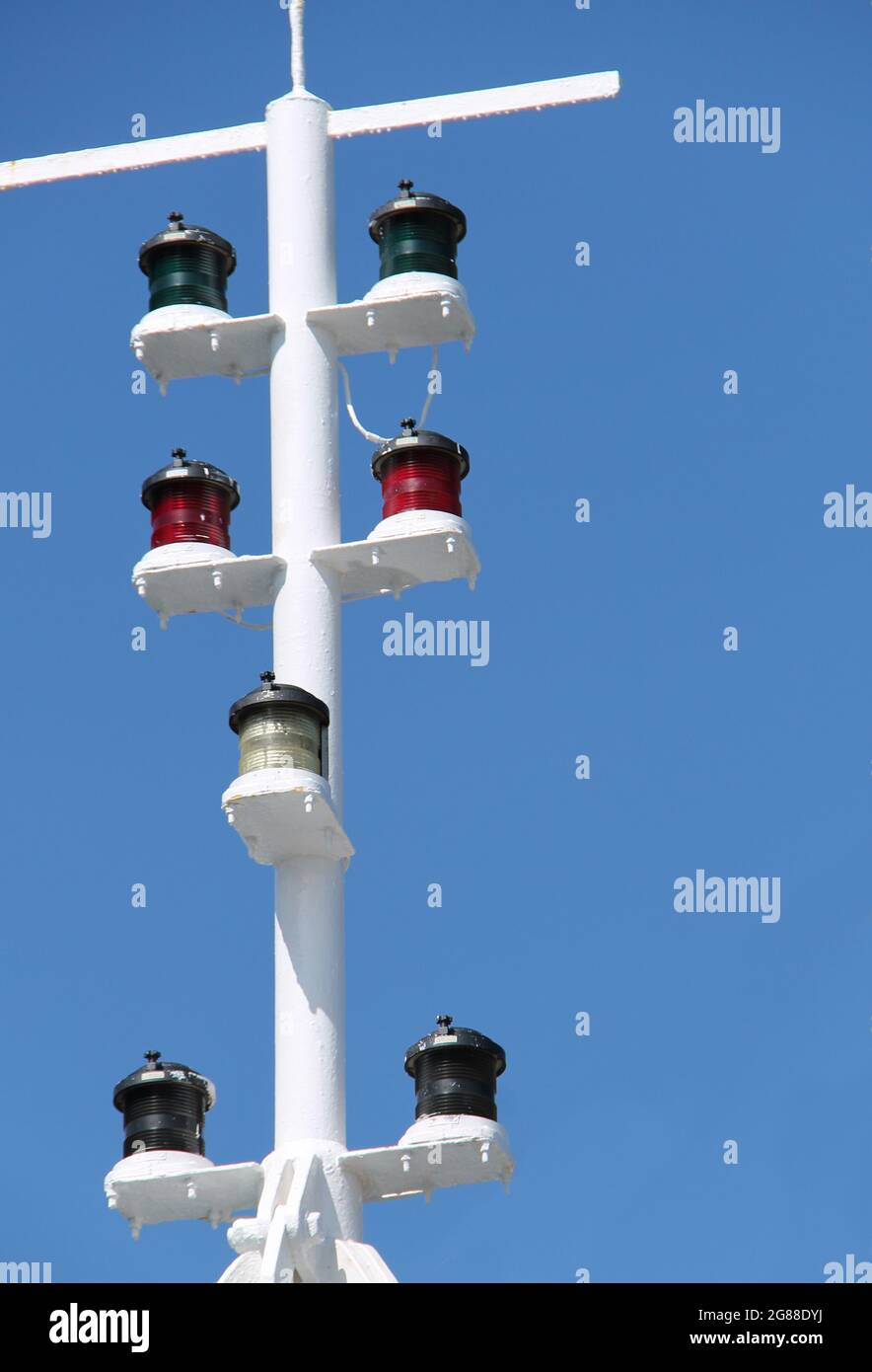 A Set of Navigation Lights on an Ocean Going Boat Stock Photo Alamy