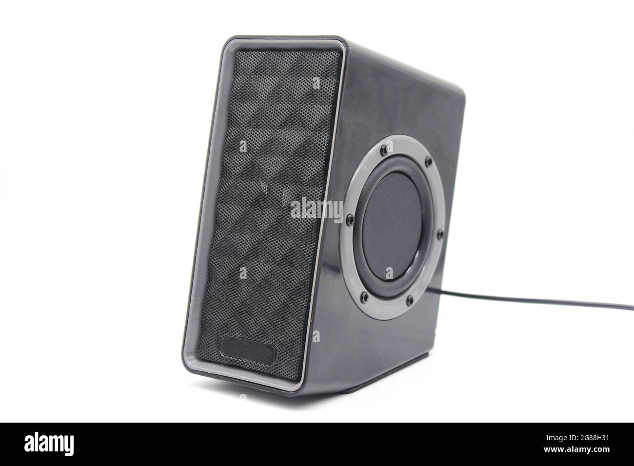 A picture of electric speakers with selective focus Stock Photo Alamy