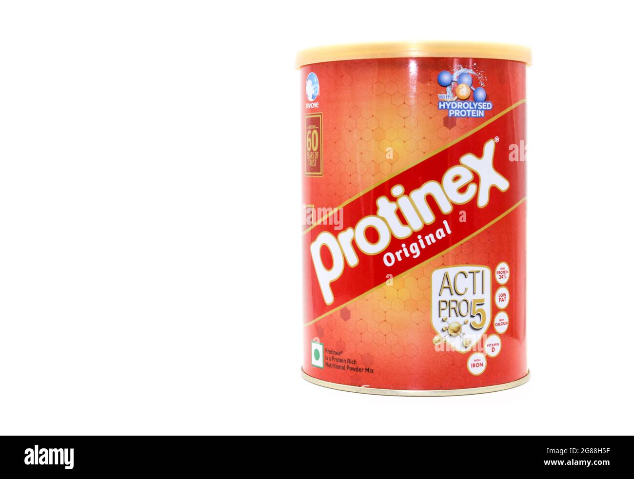 Utter pardesh , india - protein powder , A picture of protein powder in noida 6 july 2021 Stock Photo