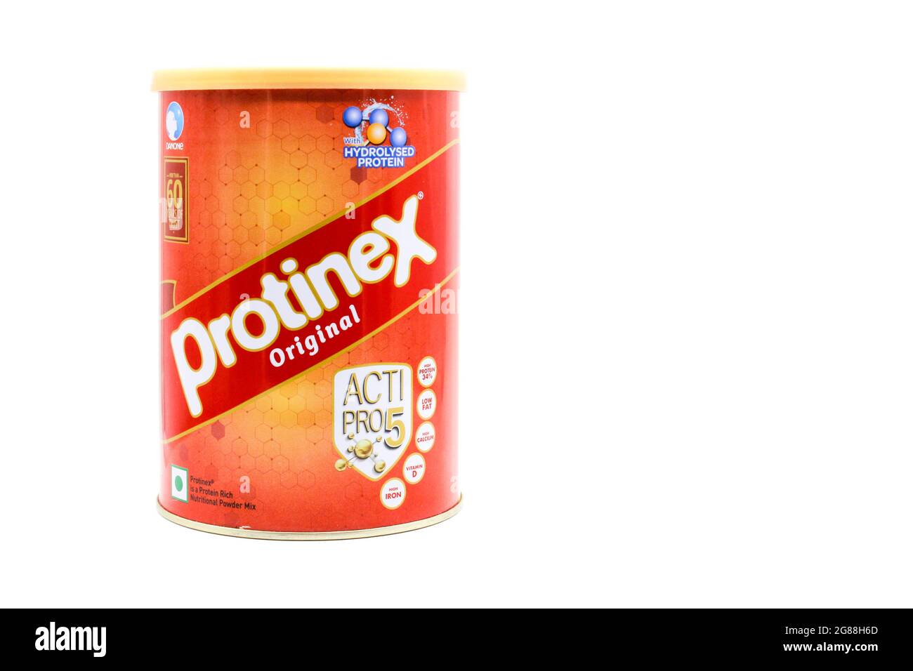Utter pardesh , india - protein powder , A picture of protein powder in noida 6 july 2021 Stock Photo