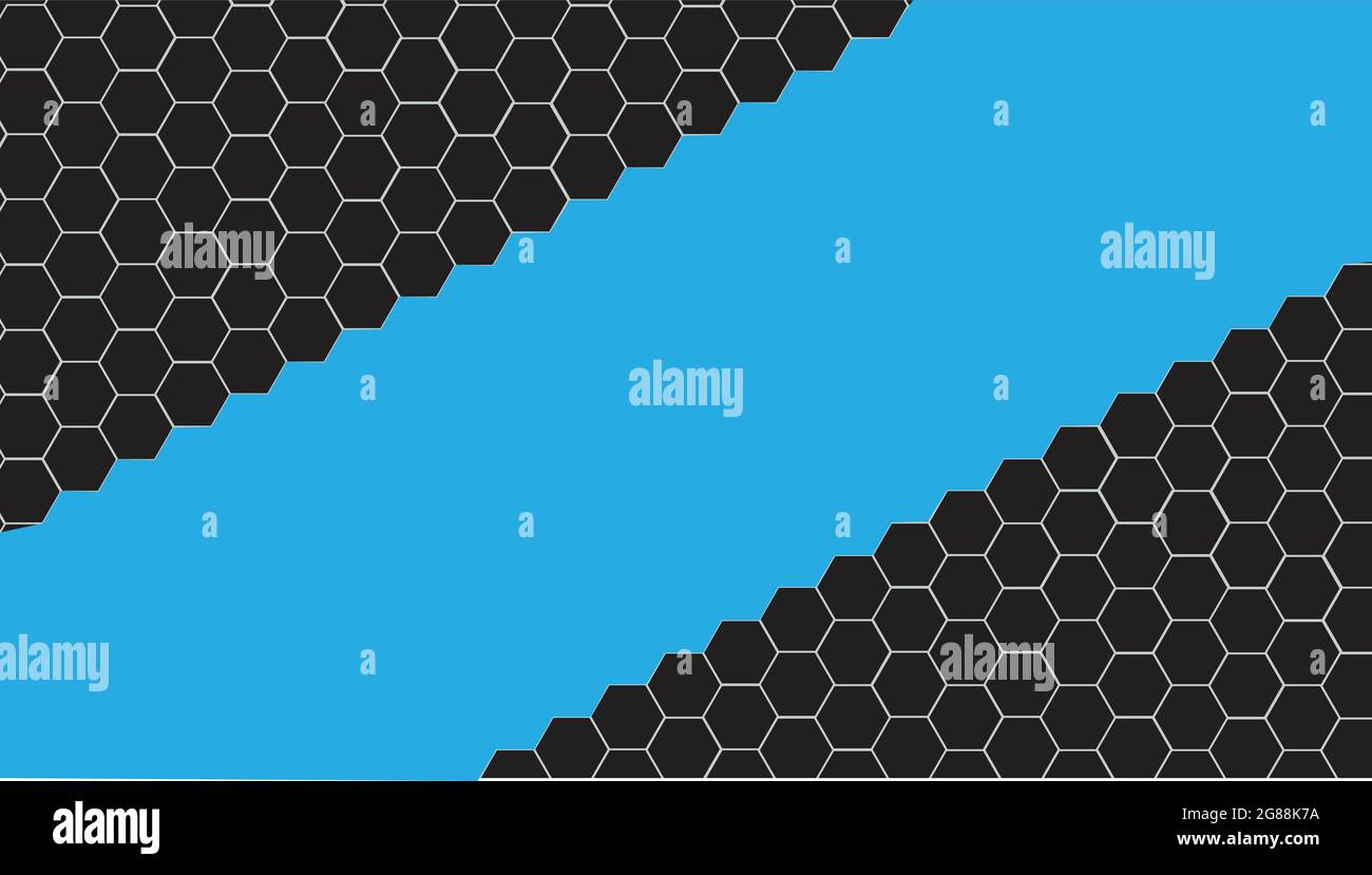 Blue wallpaper and black hexagons Stock Vector