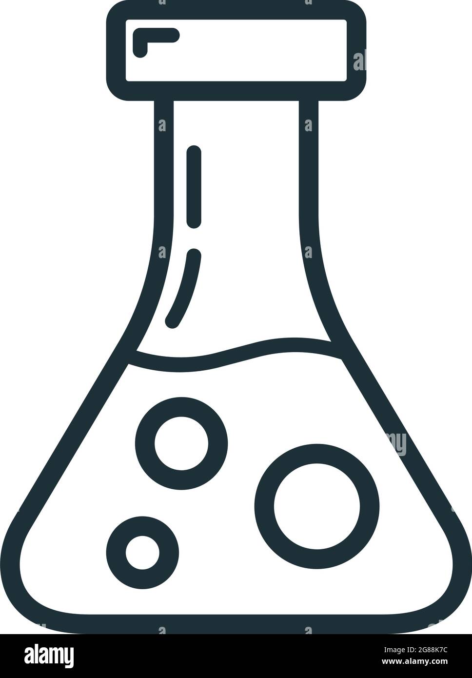 Scientific laboratory flask icon, educational institution process, back ...